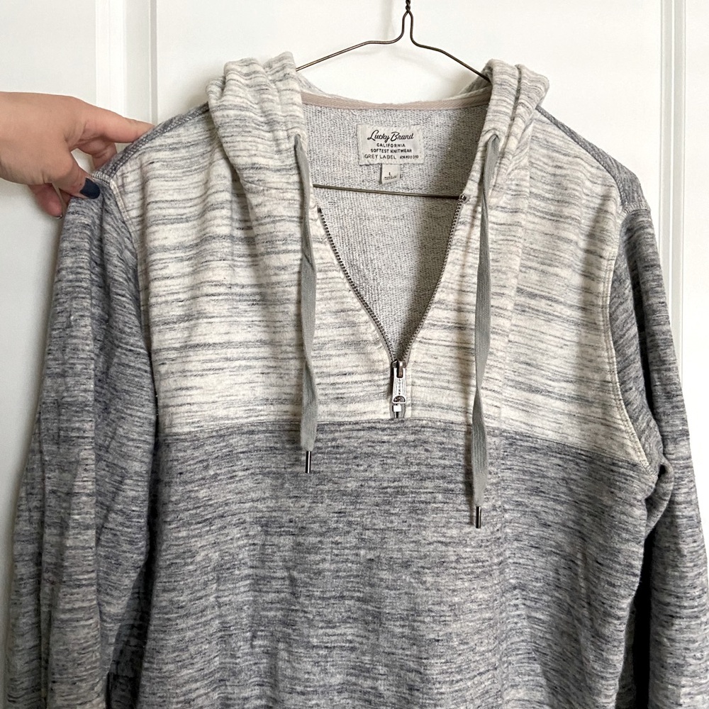 Lucky Brand Softest Knitwear Grey Pullover Sweater